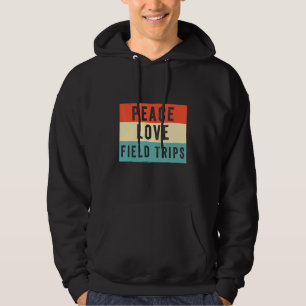 Moletom Peace Love Field Trips School Bus Field Vib