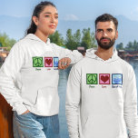 Moletom Peace Love Hanukkah<br><div class="desc">Peace Love Hanukkah unisex hoodie para um homem ou mulher judeu que gosta de celebrar Chanukah. Um bonito sinal de paz,  coração,  e uma bela menorah.</div>