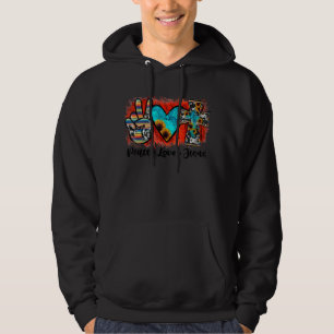 Moletom Peace Love Jesus Lepard Western Cowhide Su