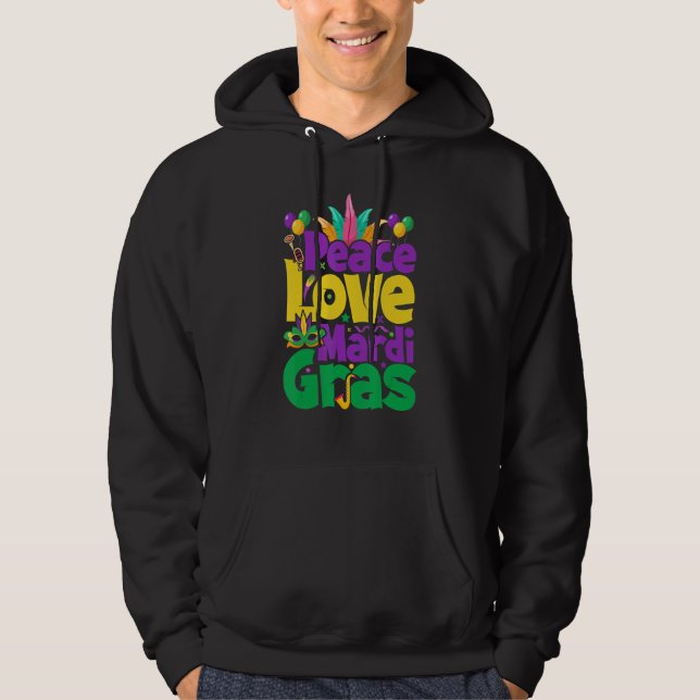 Moletom Peace Love Mardi Gras for Women & Men (Frente)