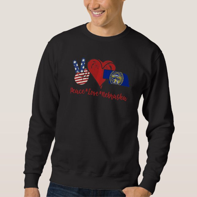Moletom Peace Love Nebraska (Frente)