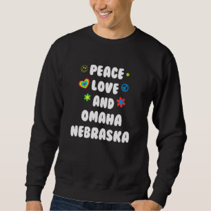 Moletom Peace Love Omaha Patriotic Ne Patriotismo