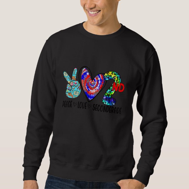 Moletom Peace Love Second Grade Team 2rd Grade Back To Sch (Frente)