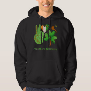 Moletom Peace Love Shamrocks Santo da Rua de Patty Da Patr