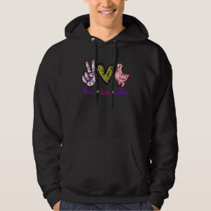 Moletom Peace Love Silkie para Fazenda Teen Girl Familiar