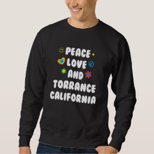 Moletom Peace Love Torrance California Patriotic Ca Patrio