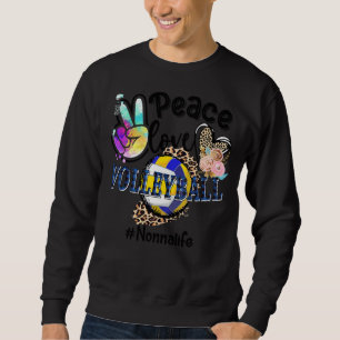 Moletom Peace Love Voleibol Nonna Life Mãe Avó Leopa