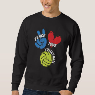 Moletom Peace Love Voleibol Player Game Team Coach Sett