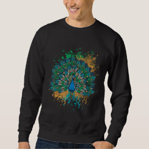 Moletom Peacock de Cauda Colorida Decorativa