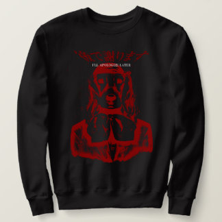 MOLETOM PEÇO DESCULPAS MAIS TARDE DO CÃO CREWNECK (RED)