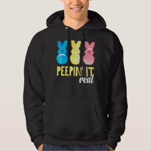 Moletom Peepin It Real Shirt Felz pascoa Bunny Egg Hunt