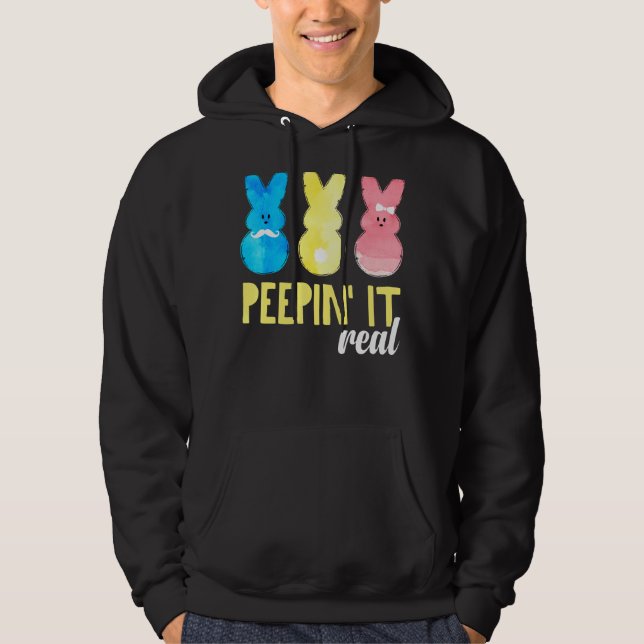Moletom Peepin It Real Shirt Felz pascoa Bunny Egg Hunt (Frente)