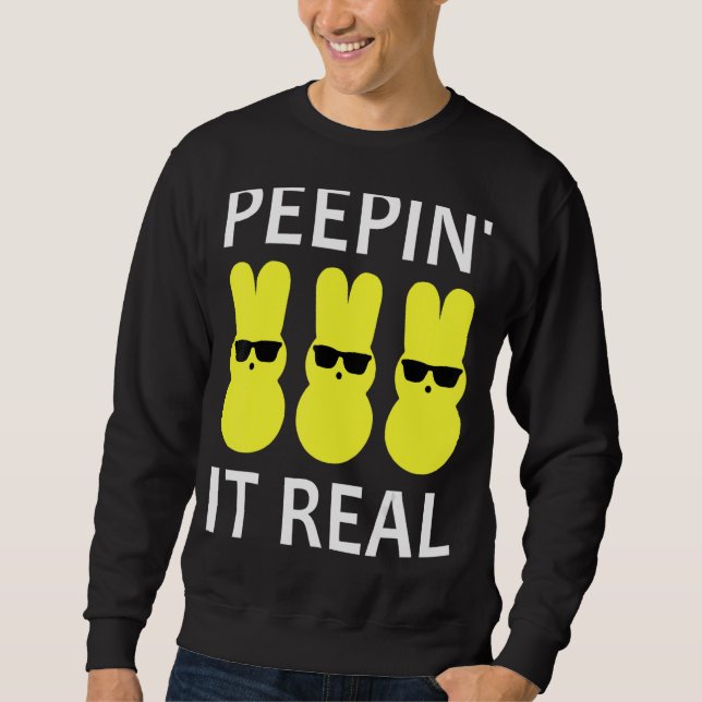 Moletom Peepin'It Real Felz pascoa Bunny Chillin' Com B (Frente)