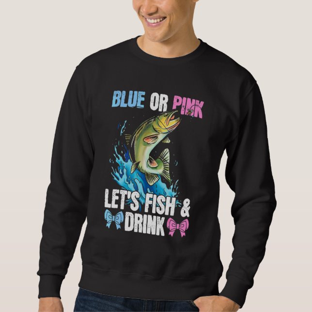 Moletom Peixe De Vamos Azul Ou Rosa E Bebida Para Pesca (Frente)