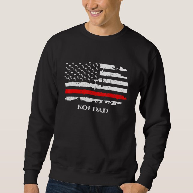 Moletom Peixe Koi Estilo Japonês Carp Fish Pai Usa Flag (Frente)