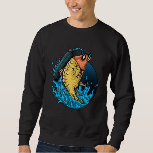 Moletom Peixes Crianças que Mergulham Pescador Lago Goldfi