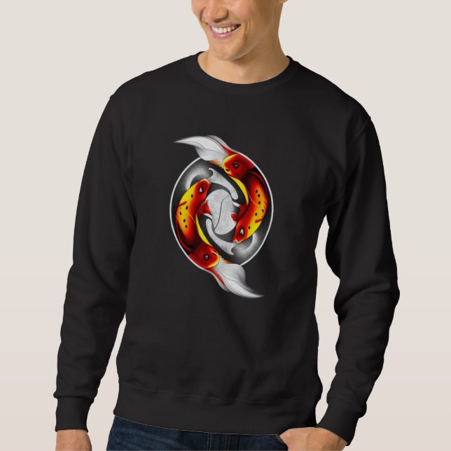 Moletom Peixes Koi Yin Yang Carpa Japonesa Peixe Estilo As (Frente)