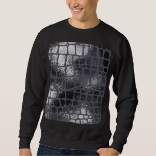 Moletom Pele Preta Metálica de Cobra: Textura Elegante