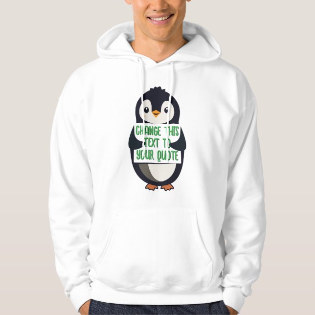 Moletom Penguin holding a sign with custom message (Frente)