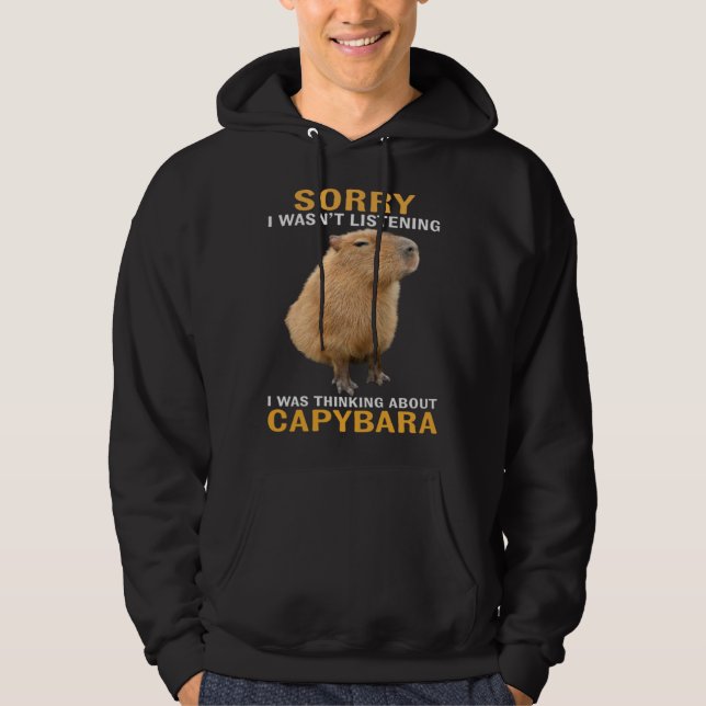 Moletom Pensando no Capybara desculpe não estava ouvindo   (Frente)