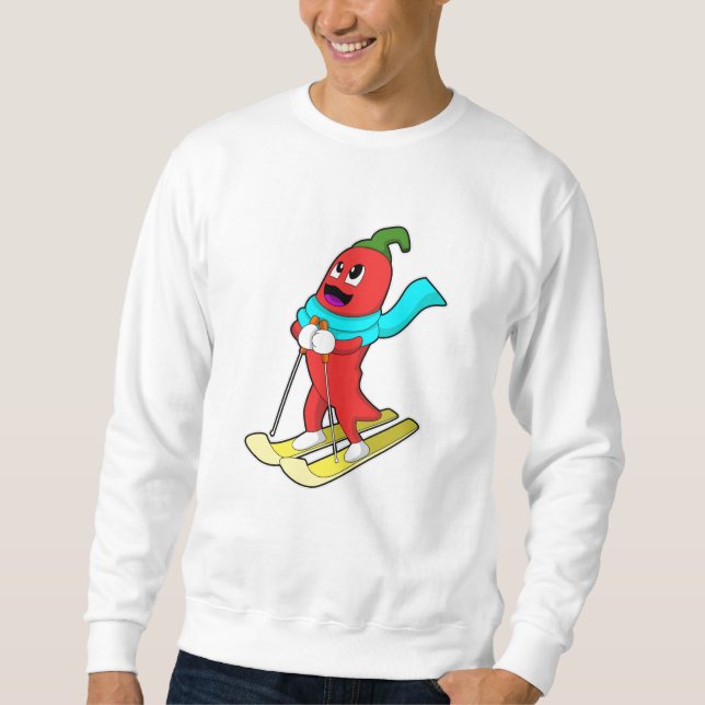 Moletom Pepper como Skier com Esqui (Frente)