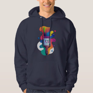 Moletom Personagem de Pincel Fofo com Tinta Colorida