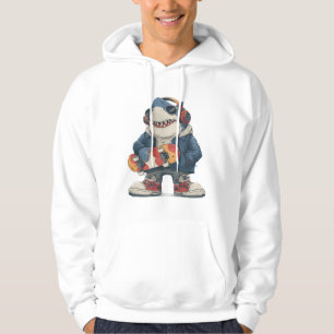 Moletom Personagem de Tubarão de Hip Hop de Desenho Animad