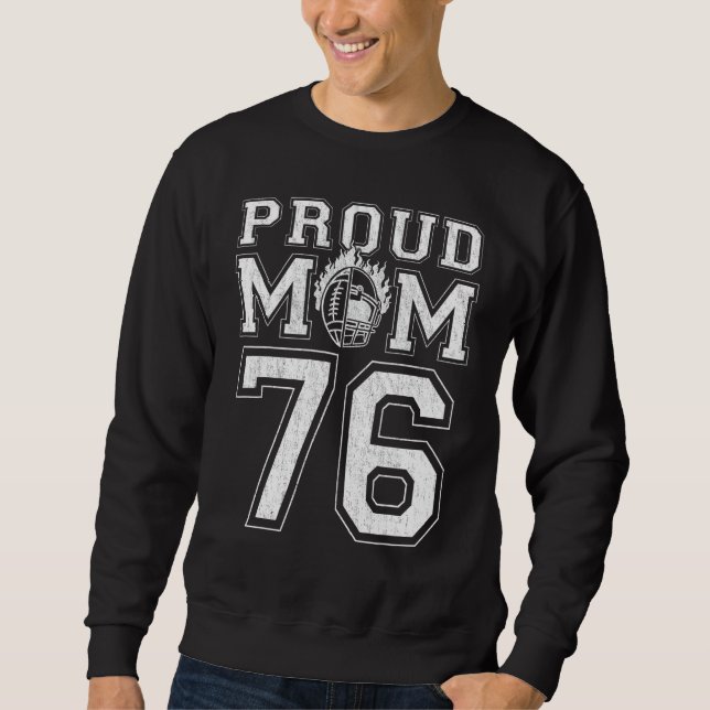 Moletom Personalizada Mãe De Futebol Orgulhosa Número 76 P (Frente)