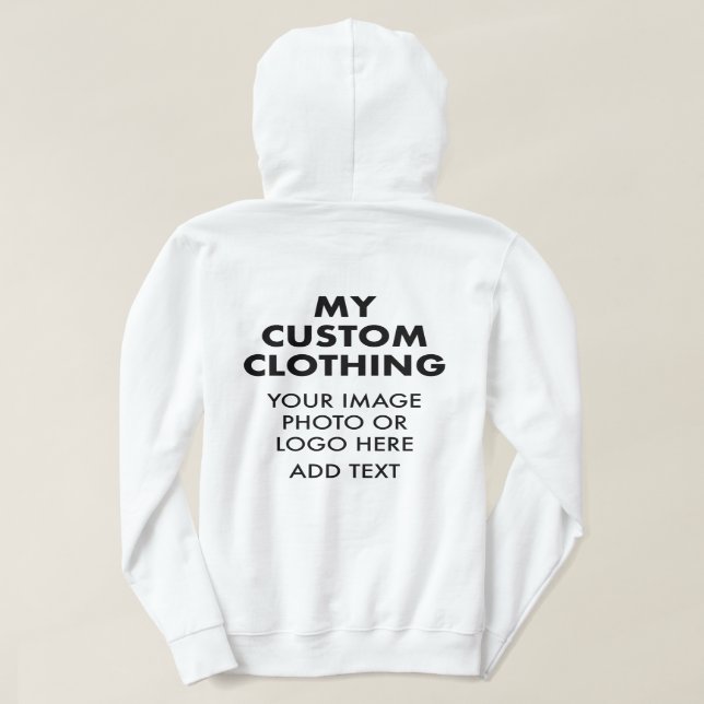 Moletom Personalizado FEMININO BRANCO (Verso do Design)