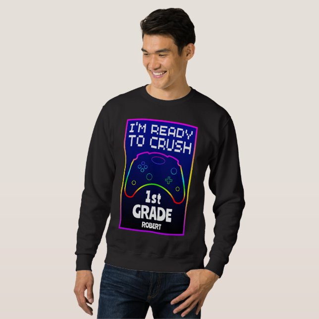 Moletom Personalizado Pronto para Dominar De Volta à Escol (Frente Completa)
