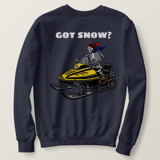 Moletom Personalizar Engraçado Snowmobile Skeleton Rider (Verso do Design)