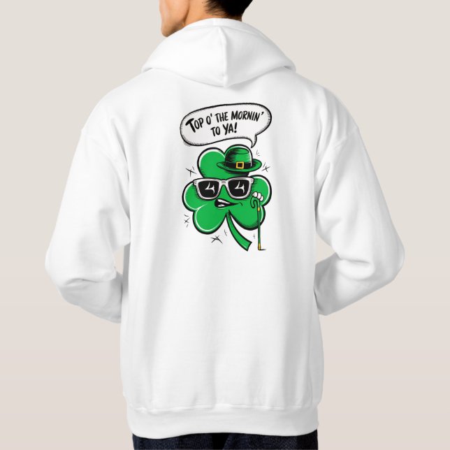 Moletom Personalizar O Topo Da Manhã Shamrock (Verso)