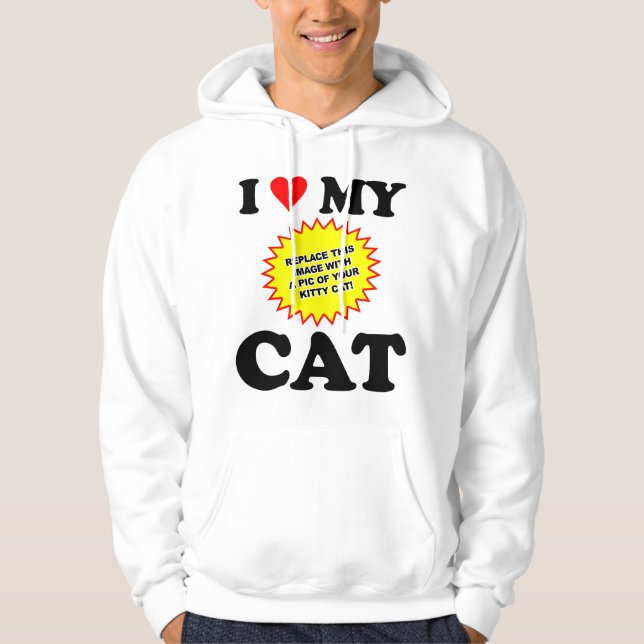Moletom PERSONALIZÁVEL Eu Amo Meu Gato (Frente)