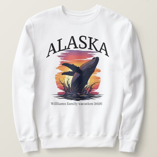 Moletom Personalized Alaska family vacation  (Frente do Design)