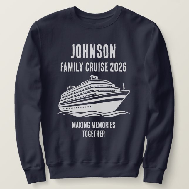 Moletom Personalized Editable Text Cruise Holiday Merch (Frente do Design)