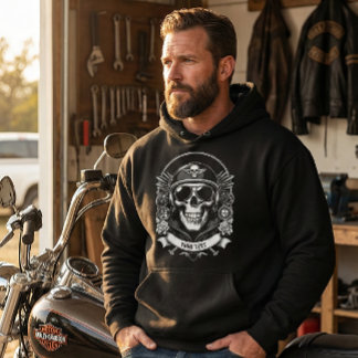 Moletom Personalized Winter Biker Skull Motorcycle