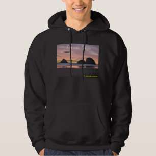 Moletom Perto do oceano, preto do Hoodie de Oregon