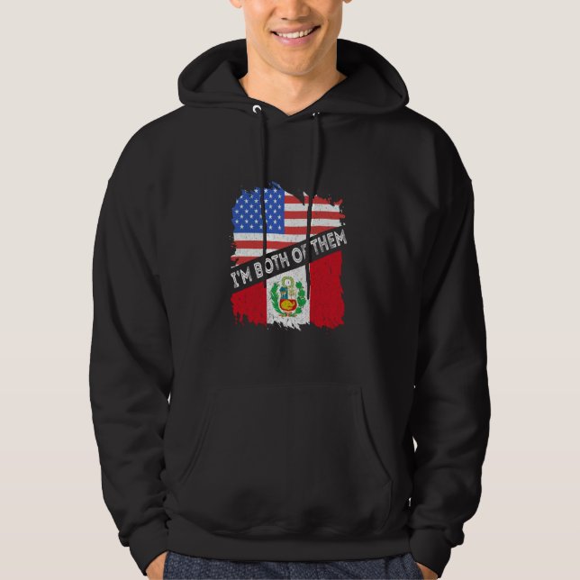 Moletom Peru Sou Ambos América Bandeira do Peru Peruvi (Frente)