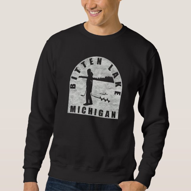 Moletom Pesca no Gelo no Lago Bitten Michigan (Frente)