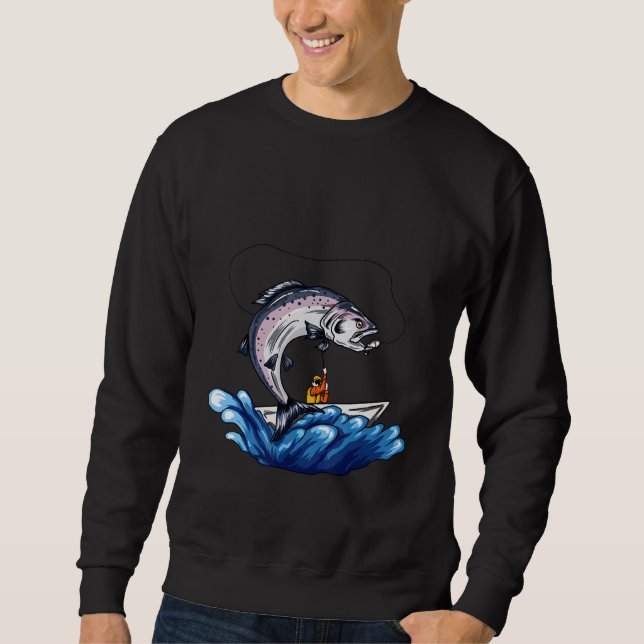 Moletom Pesca Pescador E Salmão De Salmão (Frente)