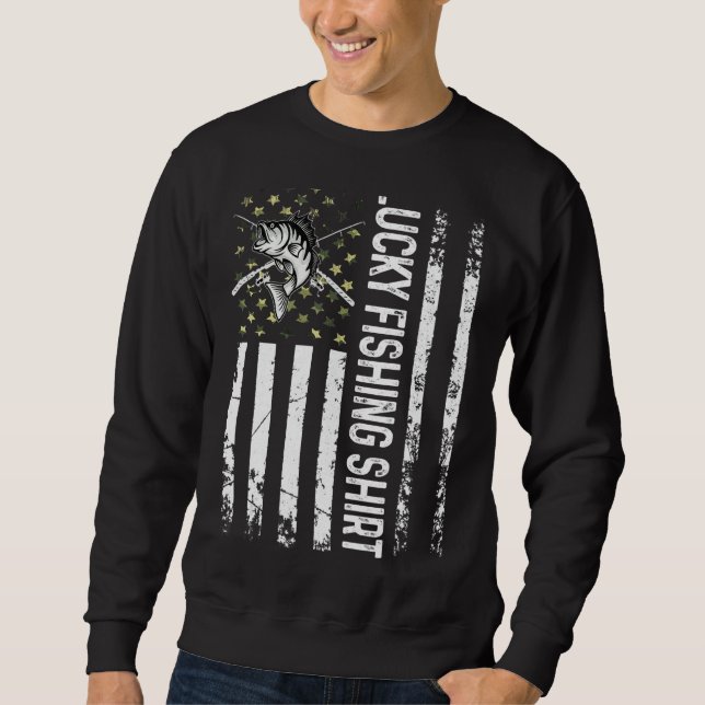 Moletom Pesca Sortuda Para O Homem (Frente)