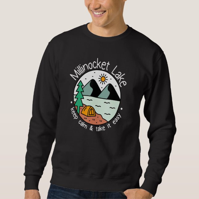 Moletom Pescaria Barco Camping   Relaxe Millinocket (Frente)