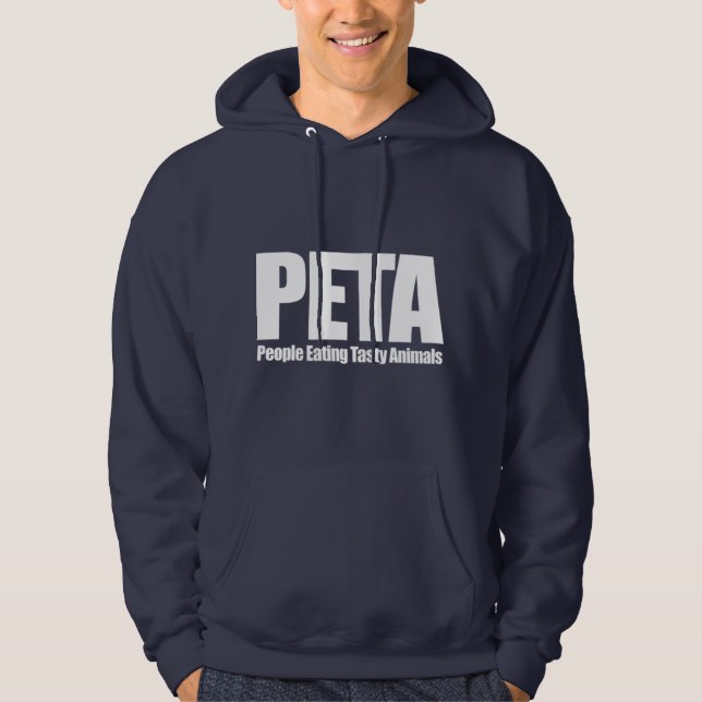 Moletom PESSOAS PETA comendo animais desagradáveis humor C (Frente)