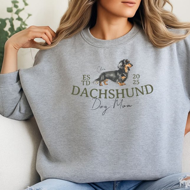 Moletom Pet Portraje Personalizado Cão Mãe Dachshund (Elevate your party apparel with this Custom Pet Portrait Dog Mom Dachshund sweatshirt sweatshirt! )