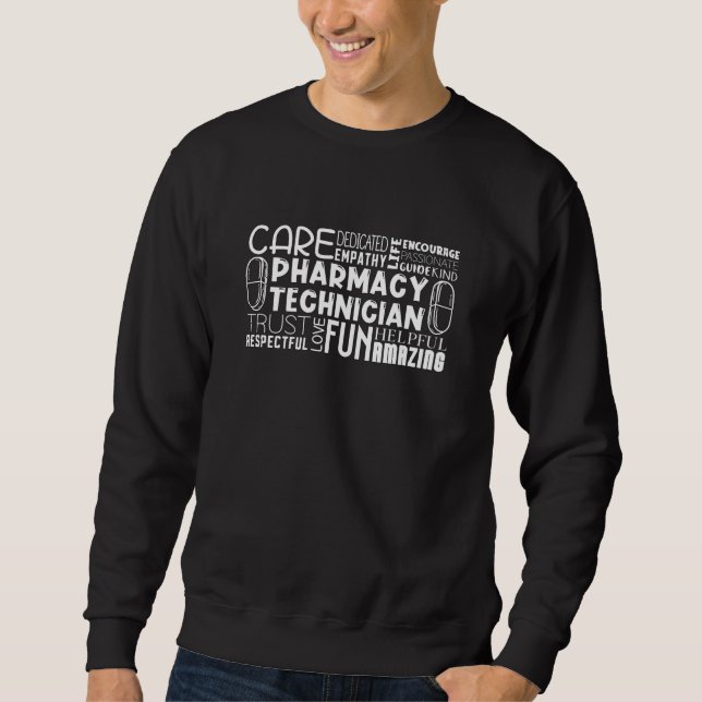 Moletom Pharmacy Tech Quote Medicine Technician Pharmacist (Frente)