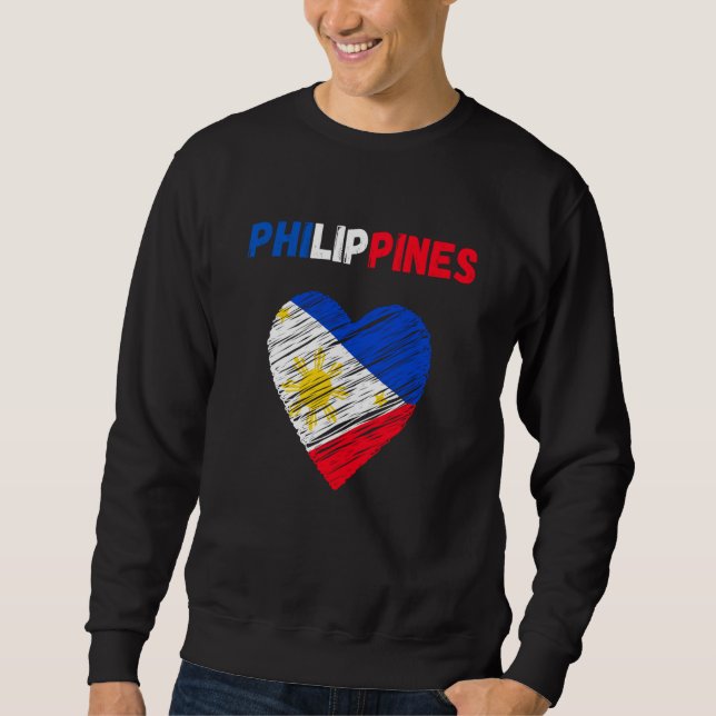 Moletom Philippines Flag Holiday Philippines Heart Filipin (Frente)