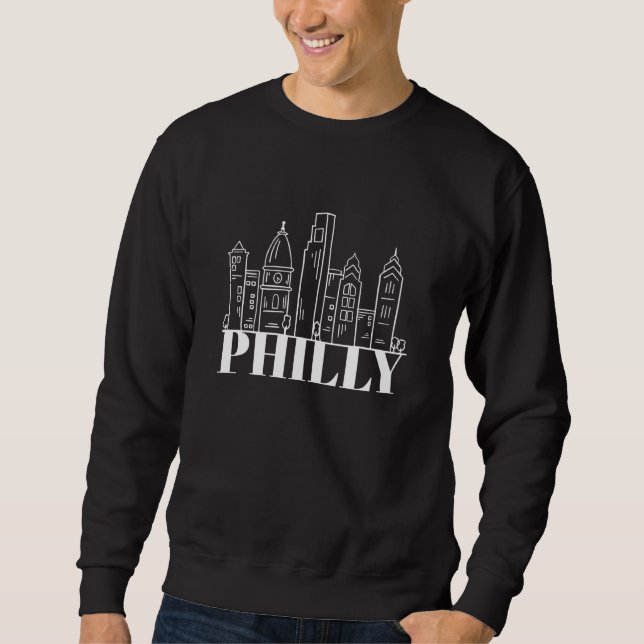 Moletom Philly Philadelphia Pennsylvania Skyline Silhouett (Frente)