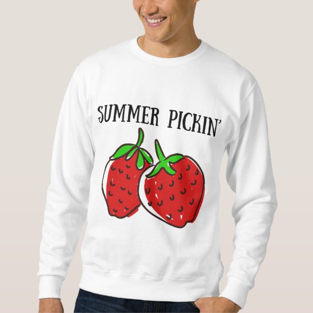 Moletom Picagem de Morango, colheita de Frutas, colheita d (Frente)