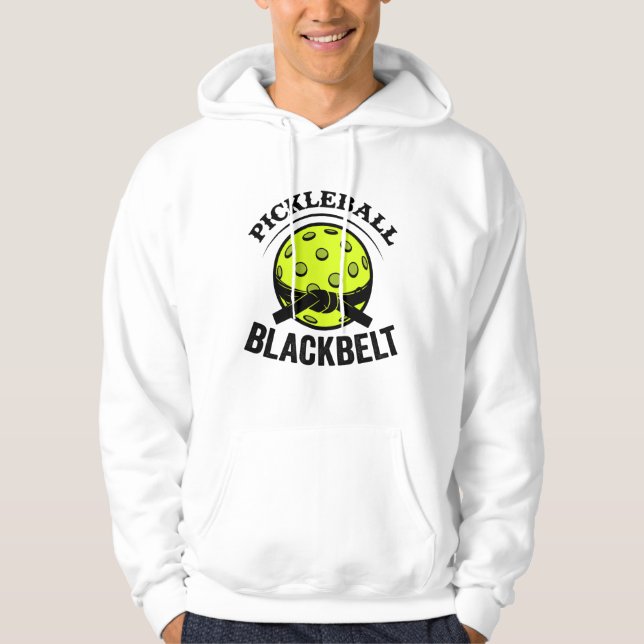Moletom Pickleball Blackbelt - Mestre de Pickleball Engraç (Frente)