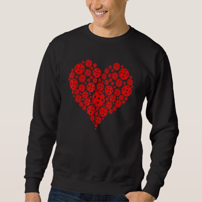 Moletom Pickleball Love Heart Shape Valentine (Frente)